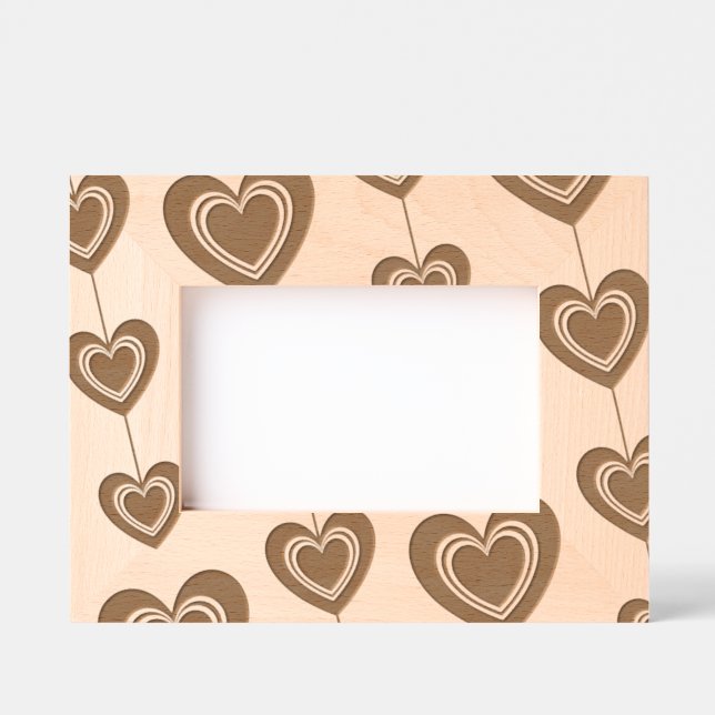 Elegant Couple's Heart Strings Engraved Frames (Front)