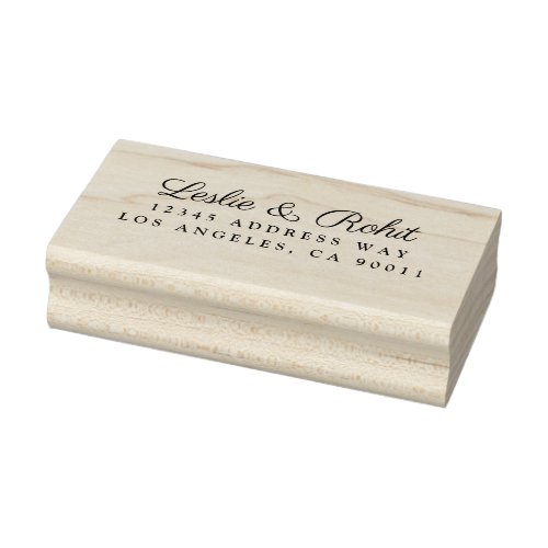 Elegant Couples Name and Address Wedding Rubber Stamp