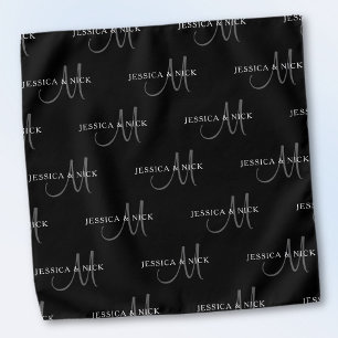 Elegant Couples Names & Monogram Bandana