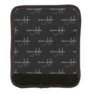 Elegant Couples Names & Monogram Luggage Handle Wrap