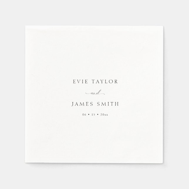 Elegant Couples Names Script Wedding Napkins (Front)