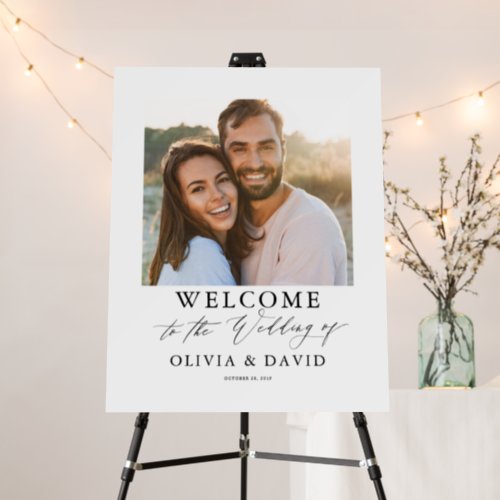 Elegant Couples Photo Wedding Welcome Sign