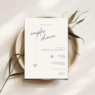 Elegant Couples Shower Calligraphy Typo Wedding Invitation