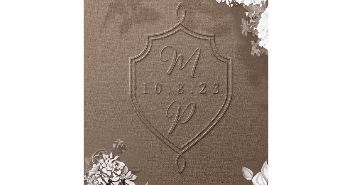 Embosser Script Elegant Couple's Wedding Script Monogram Emblem Embosser | Zazzle
