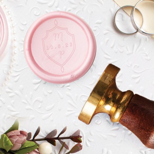 Elegant Couples Wedding Script Monogram Emblem Wax Seal Stamp