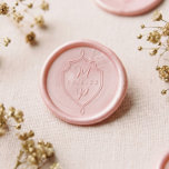 Elegant Couple's Wedding Script Monogram Emblem Wax Seal Sticker<br><div class="desc">Elegant custom couple's wedding monogram script crest wax seal stickers with a modern elegant aesthetic. Double line emblem crest design with loop top and bottom. Personalize with a monogram and optional wedding date.</div>