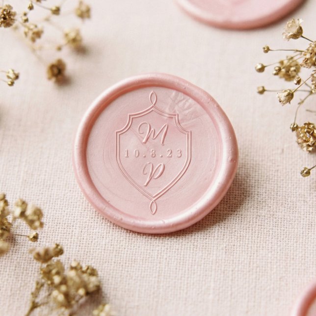 Elegant Couple's Wedding Script Monogram Emblem Wax Seal Sticker (Elegant Couple's Wedding Script Monogram Emblem Wax Seal Sticker)