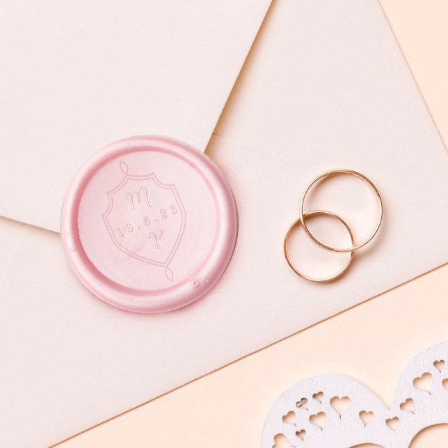 Elegant Couple's Wedding Script Monogram Emblem Wax Seal Sticker (Elegant Couple's Wedding Script Monogram Emblem Wax Seal Sticker)