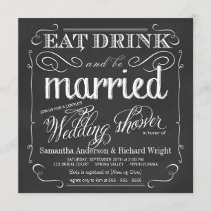 Elegant Couple's Wedding Shower Invitations