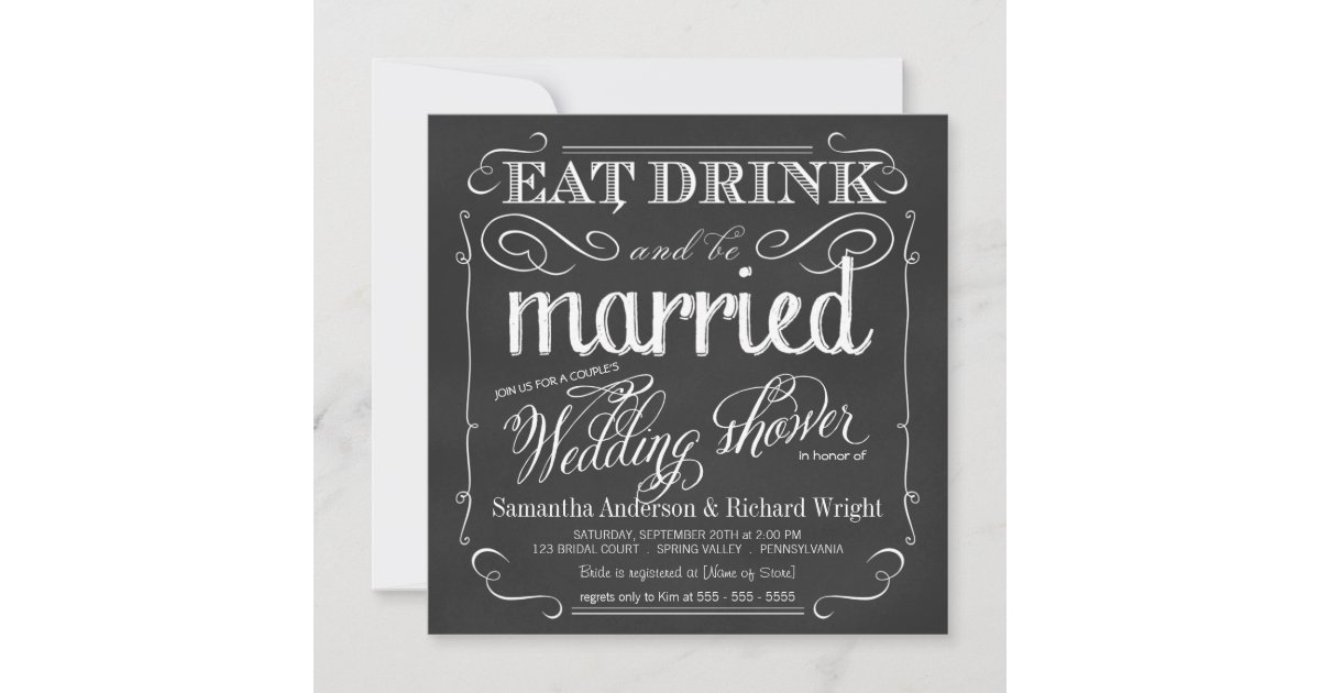 Elegant Couple's Wedding Shower Invitations Zazzle