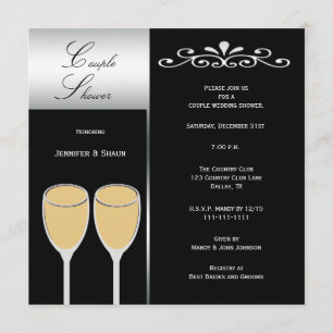 Elegant Couples Wedding Shower Invitations