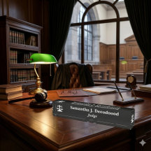 Elegant Court Judge Black Desk Nameplate