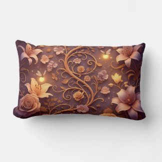 Elegant Coussin floral vintage féérique  Lumbar Pillow