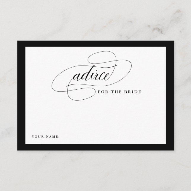Elegant Couture | Advice for the Bride Card (Front)