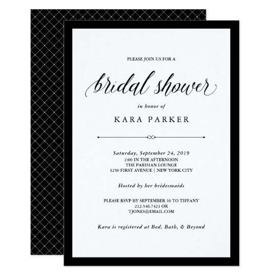 Black And White Bridal Shower Invitations 10