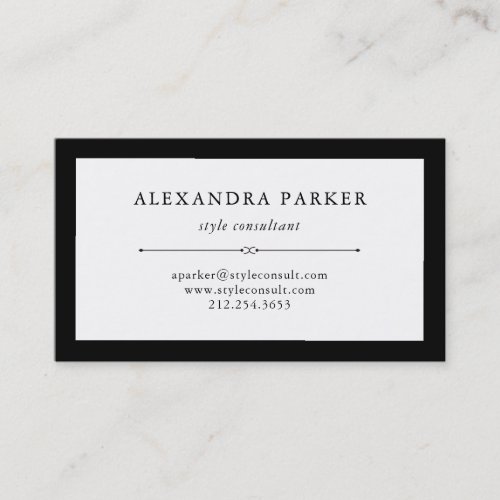 Elegant Couture  Black and White Business Card