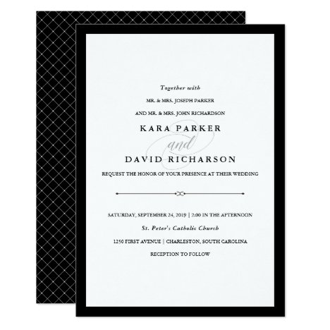 Elegant Couture | Black and White Wedding Card