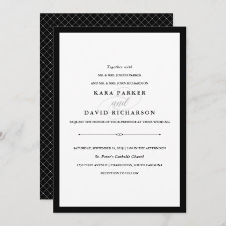 Elegant Couture | Black And White Wedding Invitation