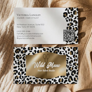 Elegant Couture Cheetah Leopard Print Luxury Brand Business Card