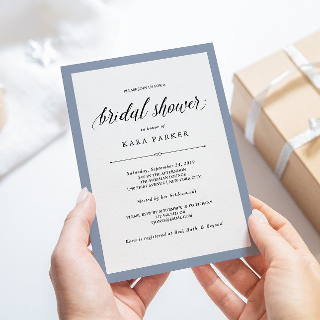 Elegant Couture | Dusty Blue Bridal Shower Invitation (Creator Uploaded)