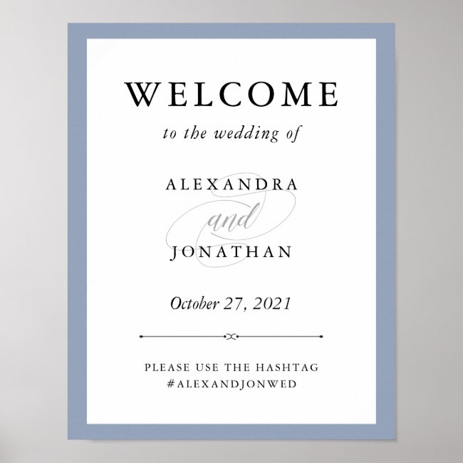 Elegant Couture | Dusty Blue Wedding Welcome Poster