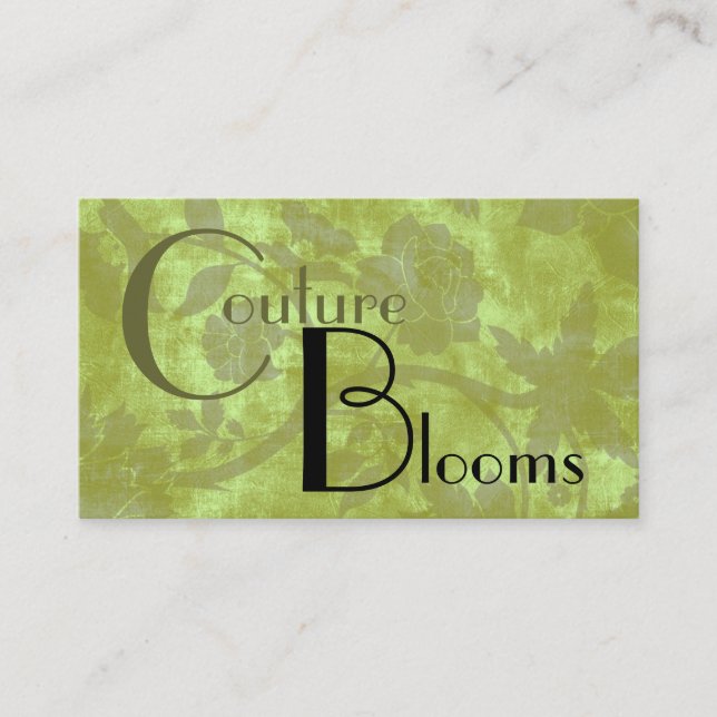 Elegant Couture Floral Business Card (Front)