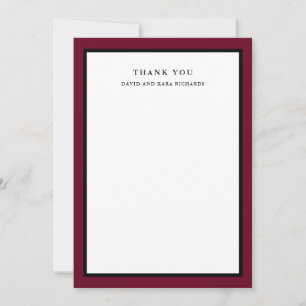 Elegant Couture Marsala Thank You Card
