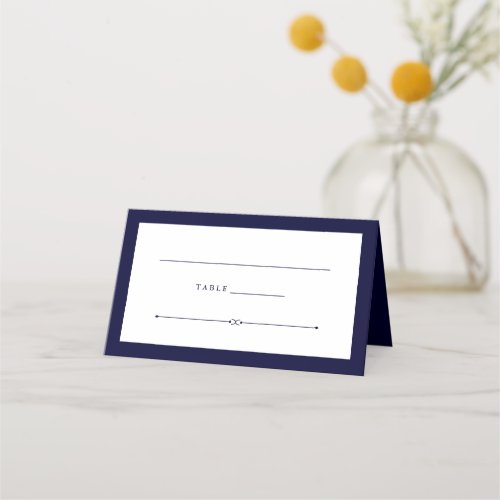 Elegant Couture  Navy Blue Wedding Place Card