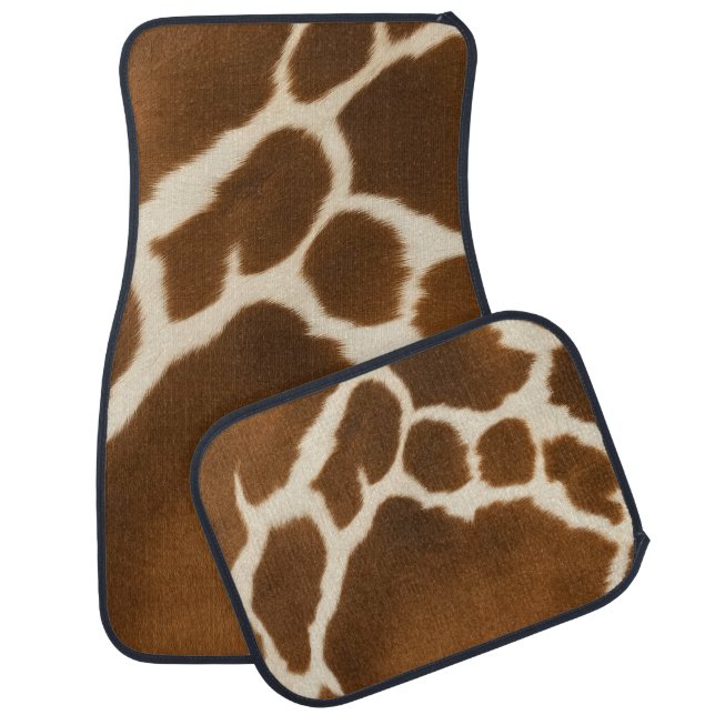 Elegant Cow Faux Leather Modern Collection Car Floor Mat (Set)