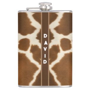 Elegant Cow Faux Leather Modern Collection Flask