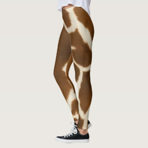 Elegant Cow Faux Leather Modern Collection Leggings