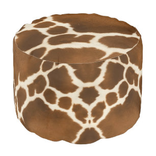 Elegant Cow Faux Leather Modern Collection Pouf