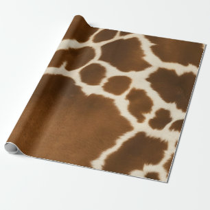 Elegant Cow Faux Leather Modern Collection Wrapping Paper