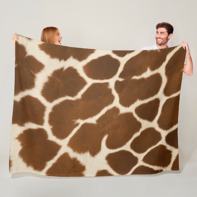 Elegant Cow Faux Leather Popular Collection Fleece Blanket (In Situ)