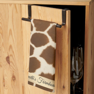 Elegant Cow Faux Leather Popular Collection Kitchen Towel