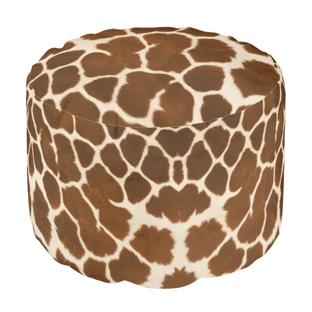 Elegant Cow Faux Leather Popular Collection Pouf (Angled Front)