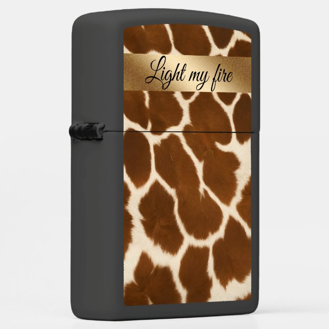 Elegant Cow Faux Leather Popular Collection Zippo Lighter (Right)