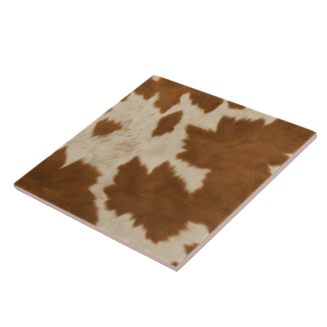 Elegant Cow Faux Leather Trendy Collection Ceramic Tile (Side)