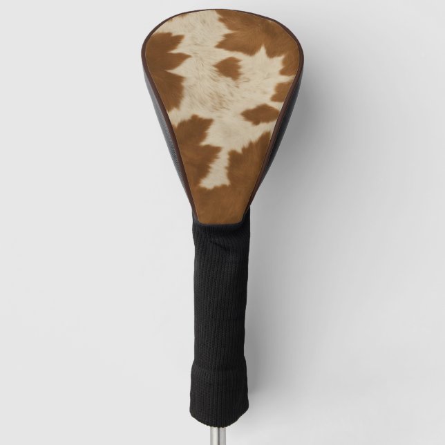 Elegant Cow Faux Leather Trendy Collection Golf Head Cover (Front)