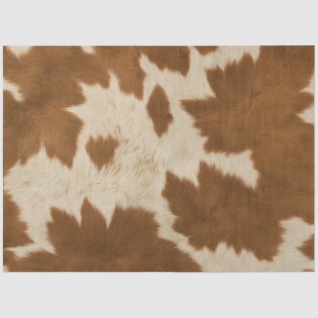 Elegant Cow Faux Leather Trendy Collection Tissue Paper (Front)