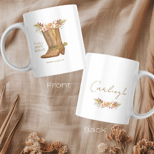 Elegant Cowgirl Boot Bridal Shower Party Favor Mug