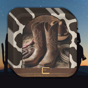 Elegant Cowgirl Boots Baby Shower Paper Plates