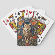 Elegant Coyote William Morris Inspired  Poker Cards