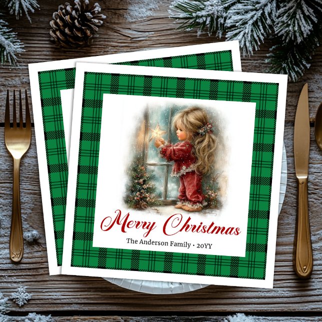 Elegant Cozy Holiday Scene Winter Scene Napkins (Elegant Cozy Festive Table Winter Scene Napkins)