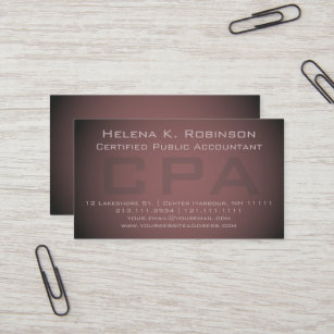 Elegant CPA Certified Public Accountant Business Card