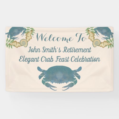 Elegant Crab Feast-Watercolor Blue Retirement 