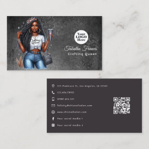 Elegant Crafting Queen Design Business Card