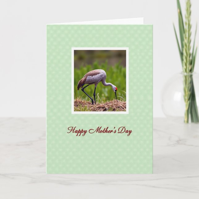 Elegant Crane Mothers Day Card (Front)