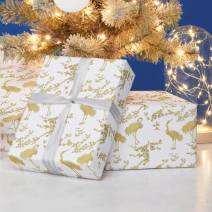 Elegant Cranes Art Pattern Colorful Crane Birds Wrapping Paper