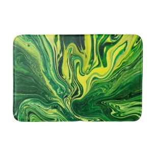 Elegant Crazy Agate 5 - Green Yellow Bath Mat